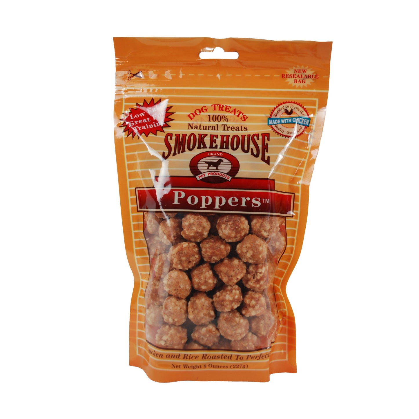 Smokehouse 100-Percent Natural Chicken Poppers Dog Treats 8-Ounce