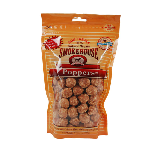 Smokehouse 100-Percent Natural Chicken Poppers Dog Treats 8-Ounce